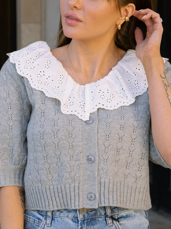 Lace Collar Cardigan