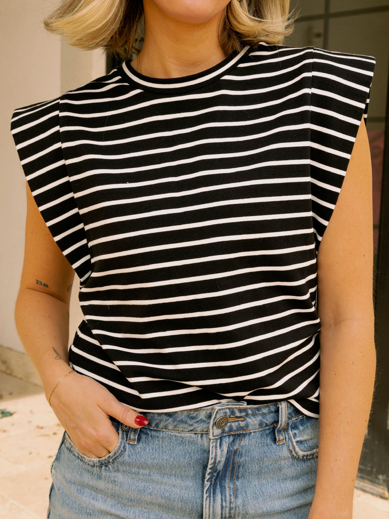 English Factory Stripe Sleeveless T-Shirt