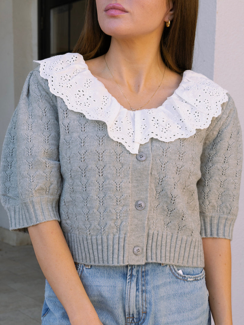 Lace Collar Cardigan