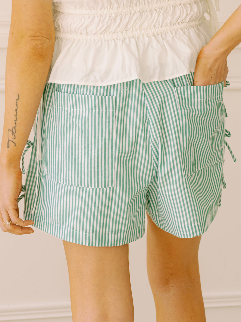 Bow Striped Shorts