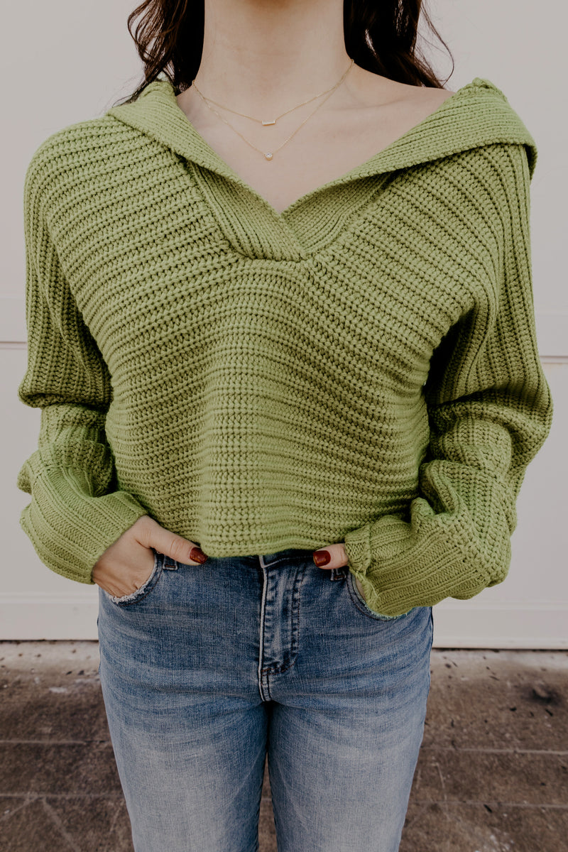 Jane Collared Sweater - Green