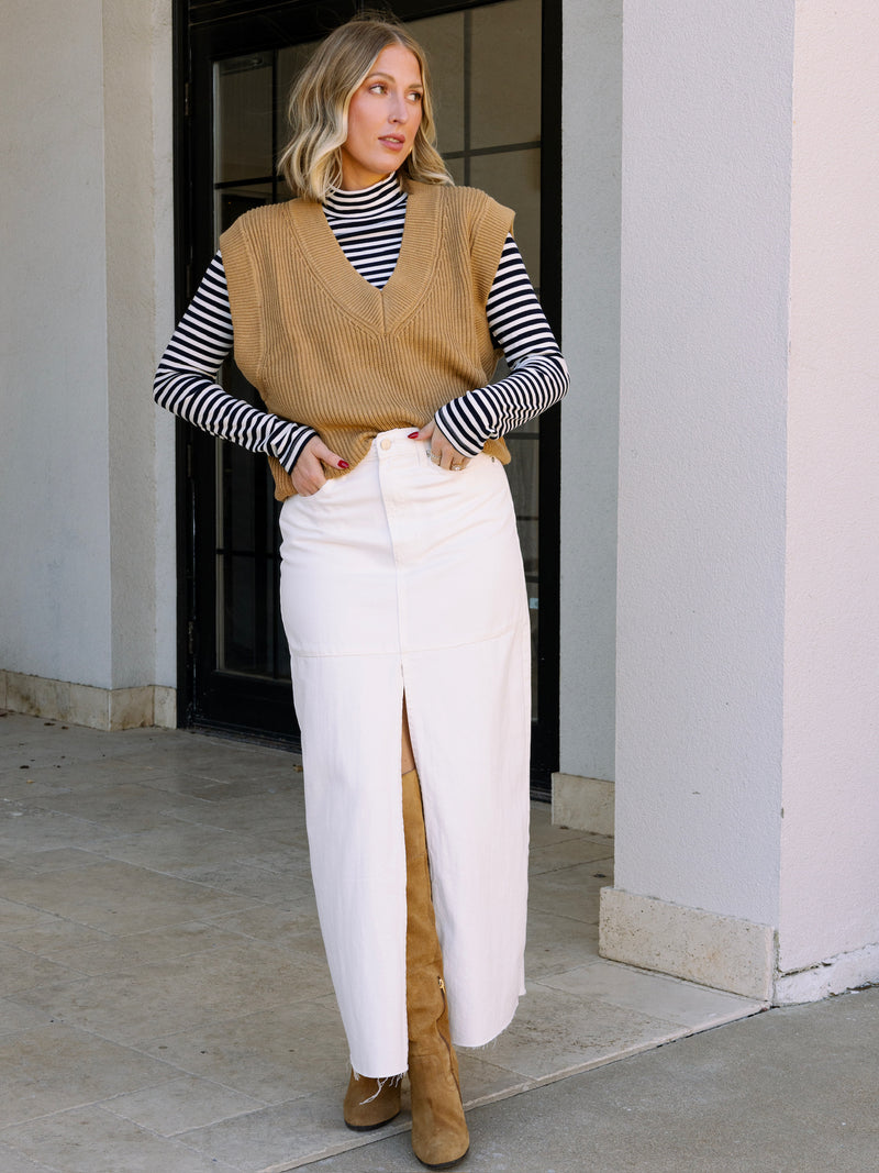 English Factory Stripe Turtle Neck Top