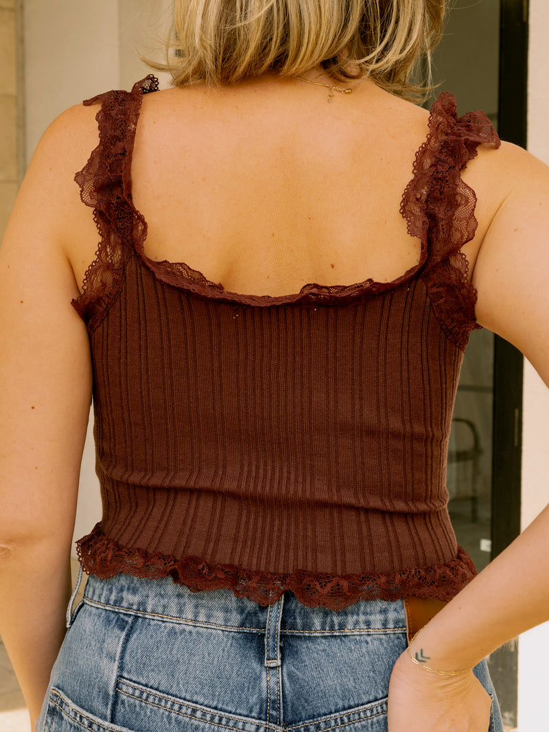 Bailey Brown Lace Tank