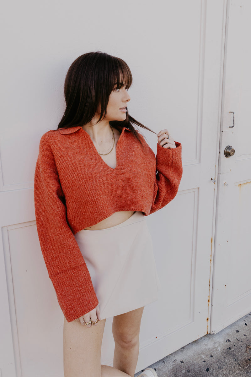 Cutie Crop Red Sweater