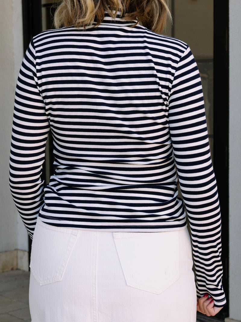 English Factory Stripe Turtle Neck Top