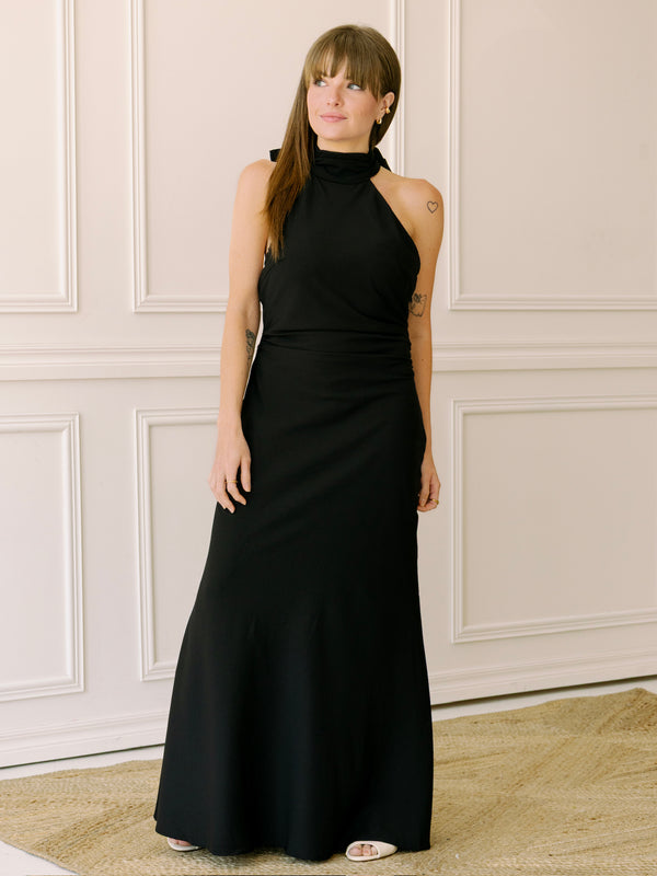 Back Bow Black Dress