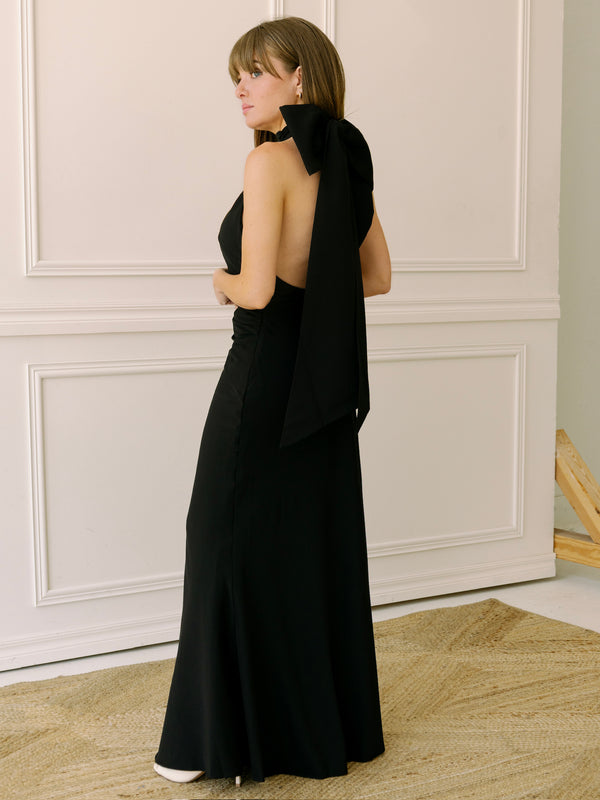 Back Bow Black Dress