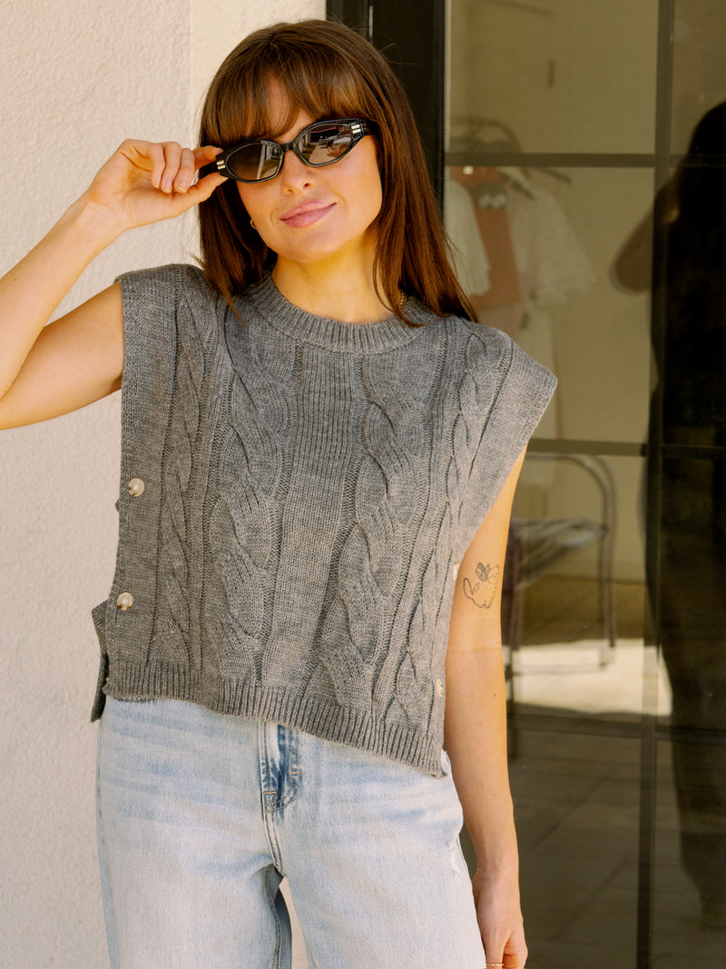 Jules Cable Knit Sweater Vest