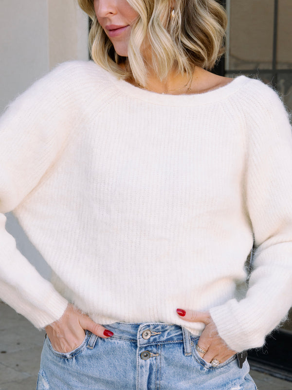 Reversible Twist Sweater - Ivory