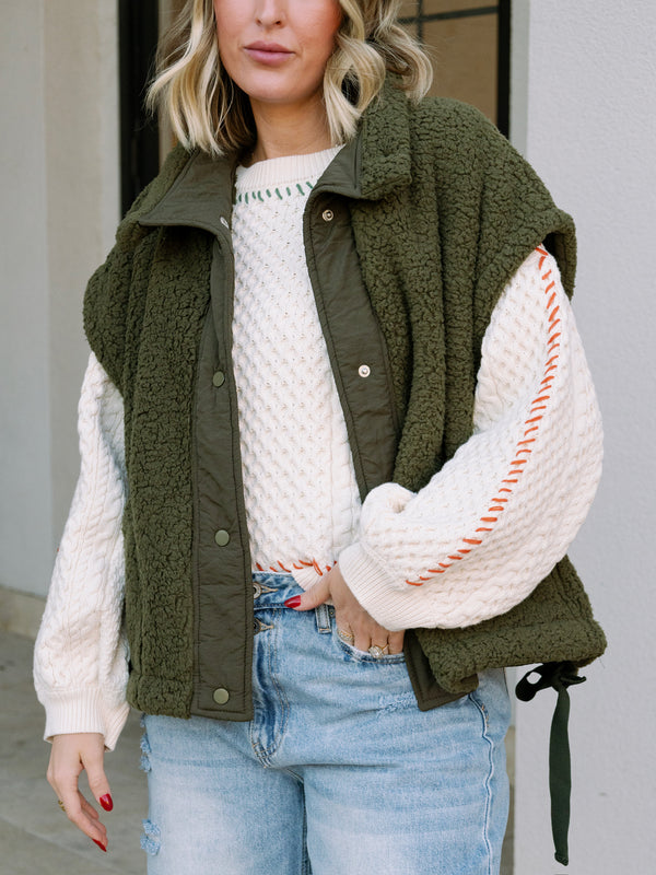 Taylor Teddy Vest - Olive