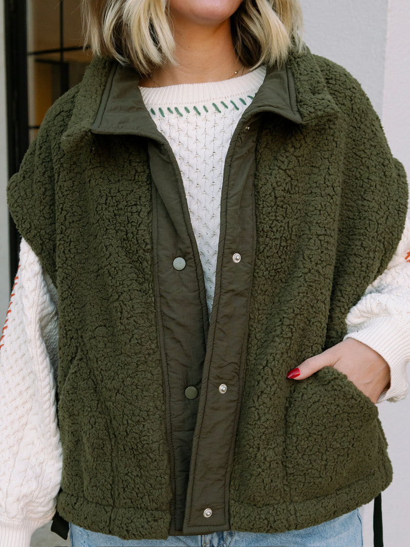 Taylor Teddy Vest - Olive