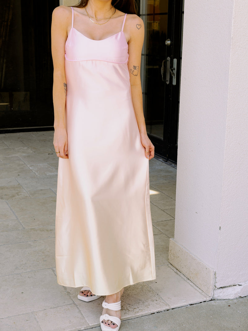 Endless Rose Ombre Satin Midi Dress