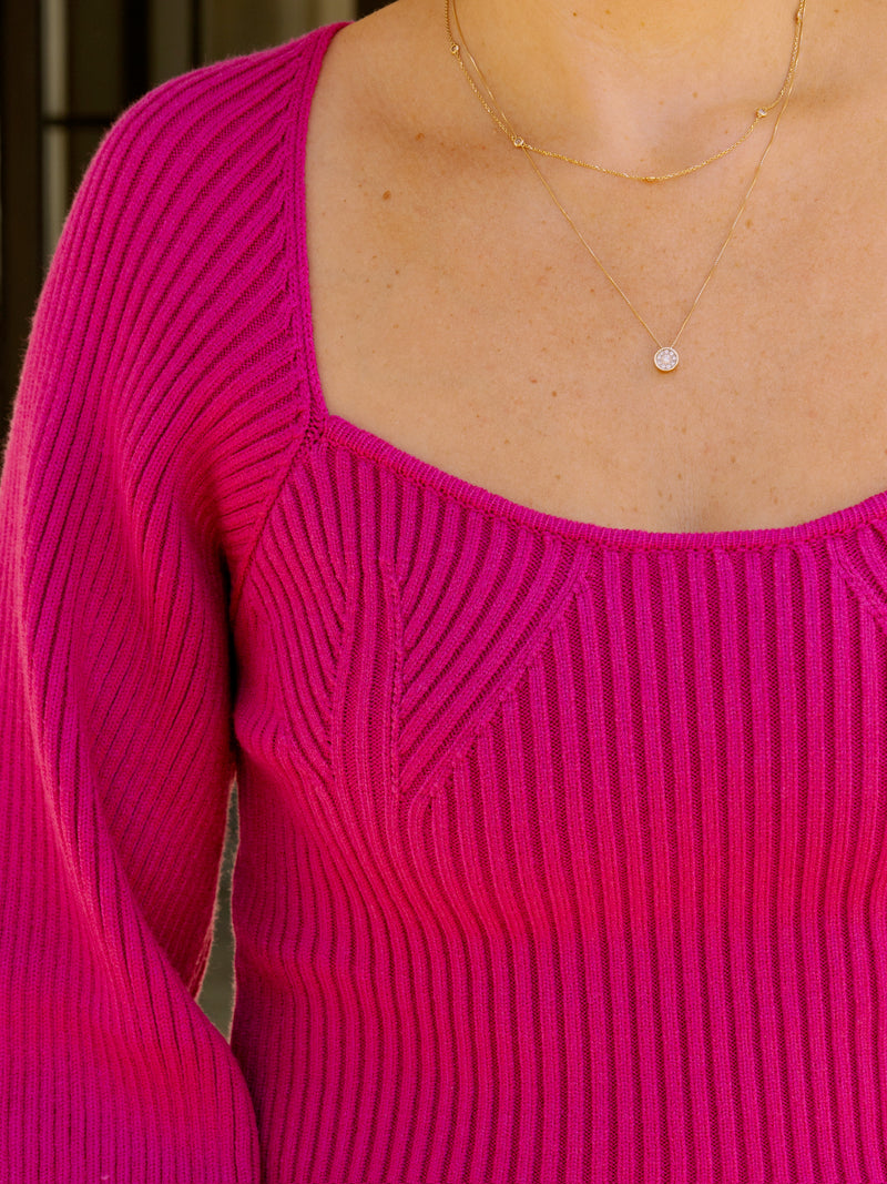 Endless Rose Fuchsia Knitted Top