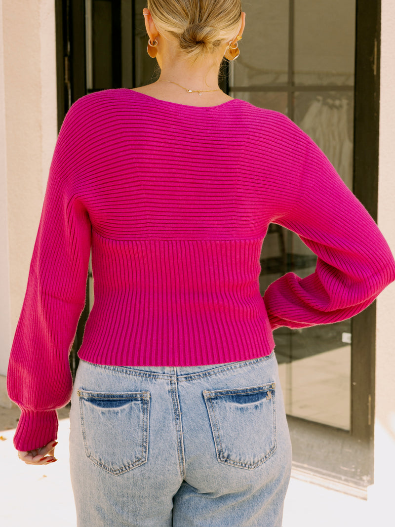 Endless Rose Fuchsia Knitted Top