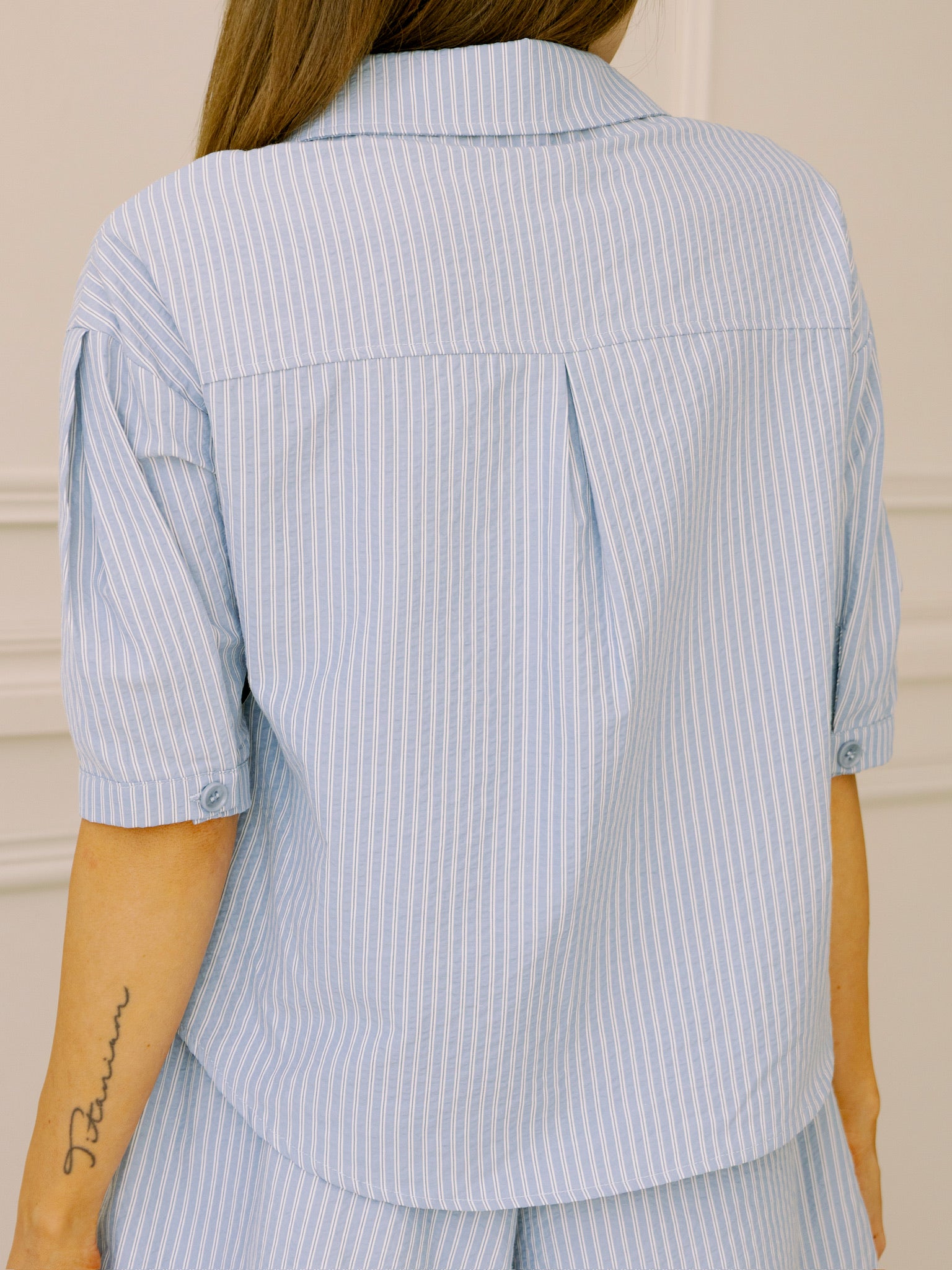Sincerely Ours Adrian Top in Blue Stripe