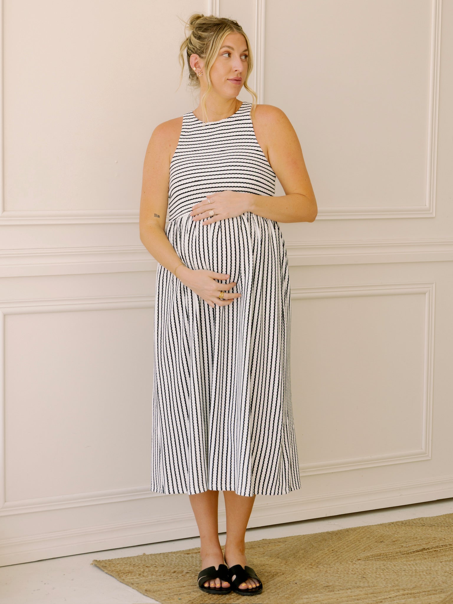 dRA Renzo Dress in Black & White Stripe