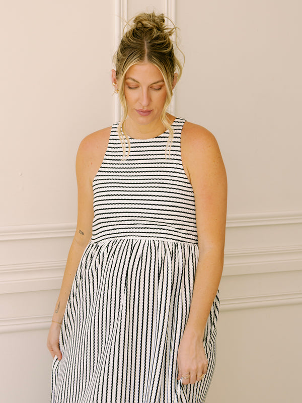 dRA Renzo Dress in Black & White Stripe