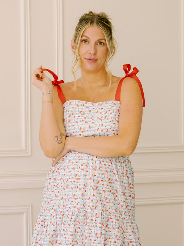 Sincerely Ours Cherry Check Alexa Dress