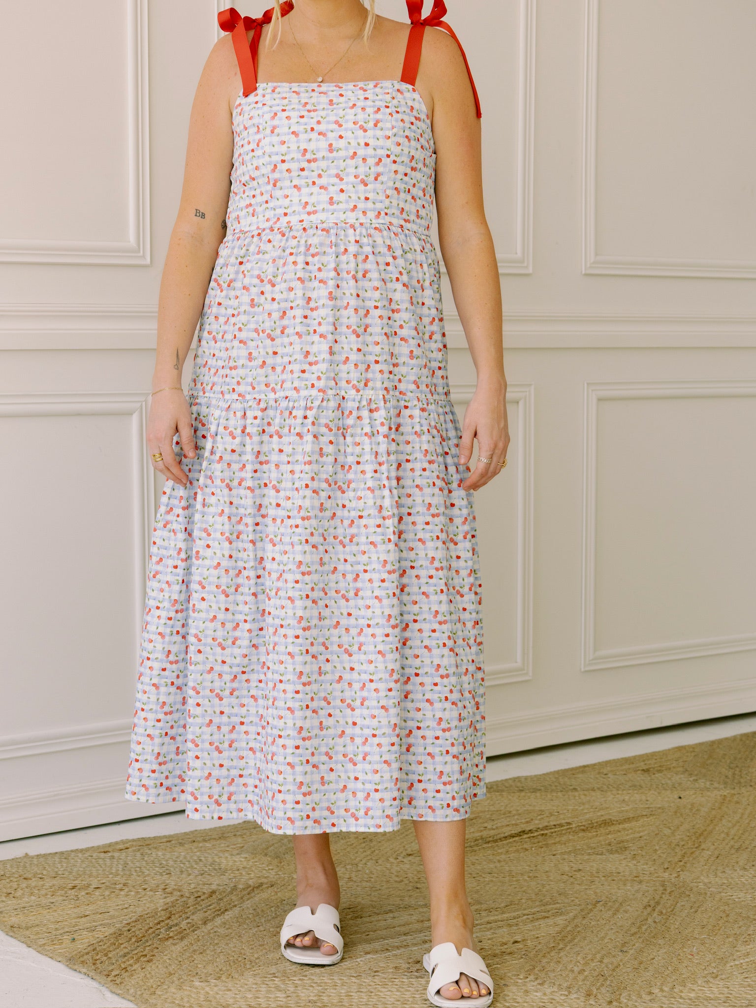 Sincerely Ours Cherry Check Alexa Dress