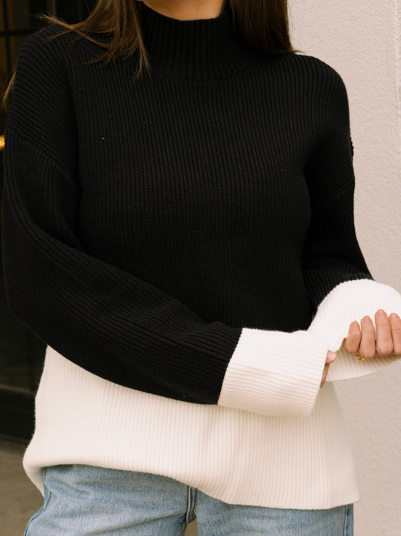 English Factory Bicolor High Collar Sweater