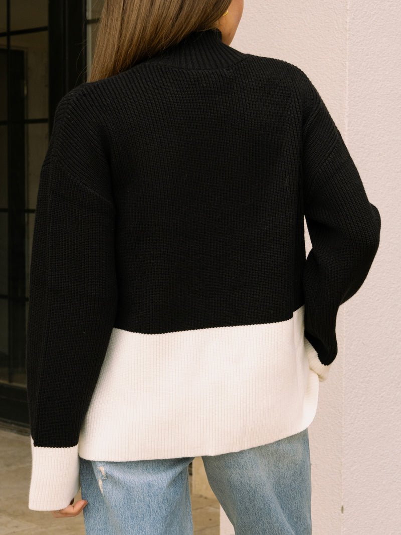 English Factory Bicolor High Collar Sweater