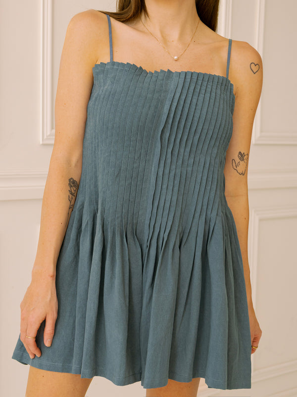 Playtime Pleated Navy Romper