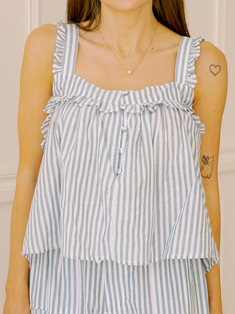 dRA Mondi Tank in Fog Blue Stripe