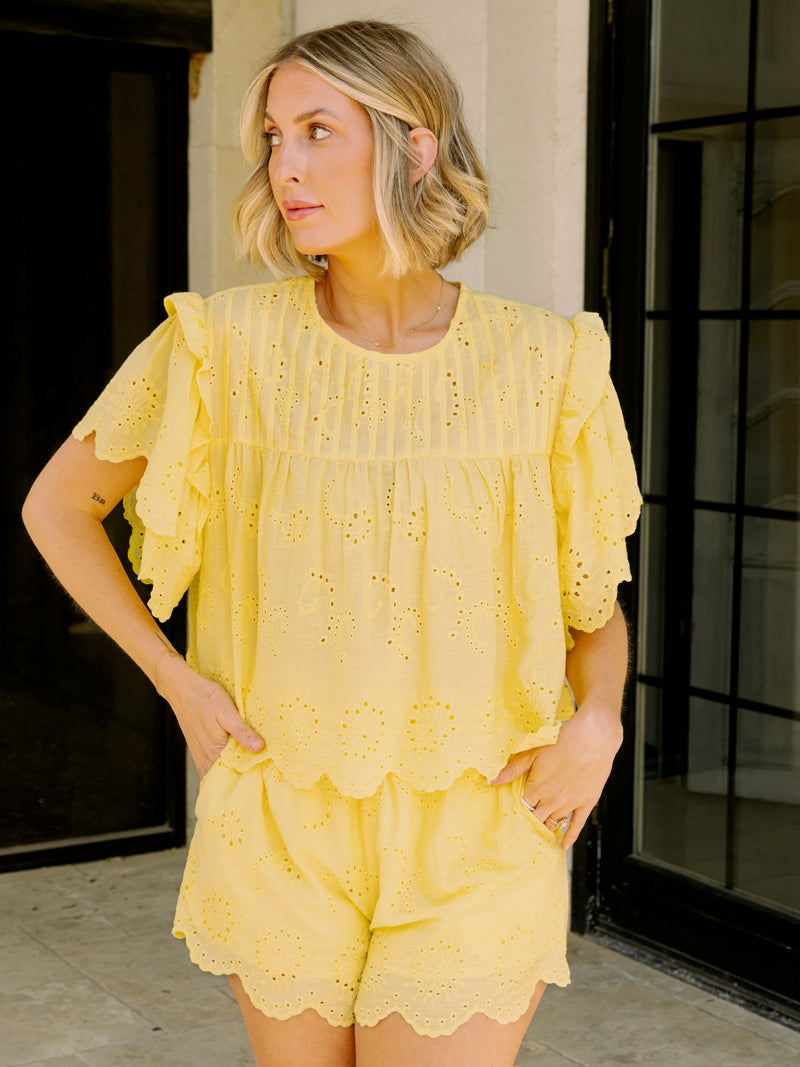 Sunny Yellow Ruffled Set