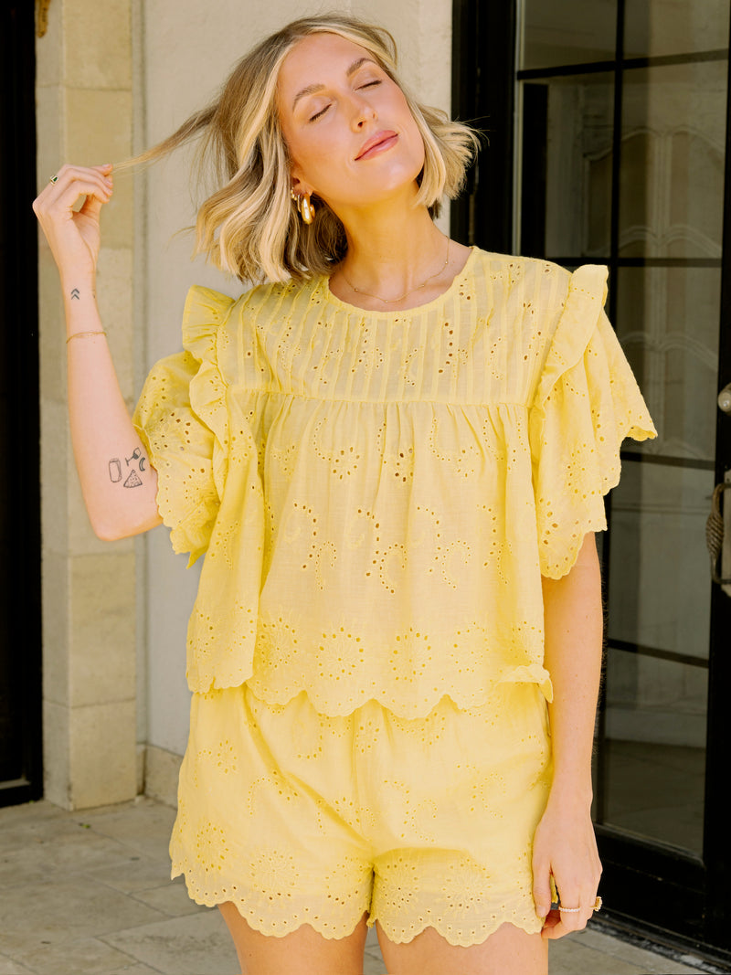 Sunny Yellow Ruffled Set