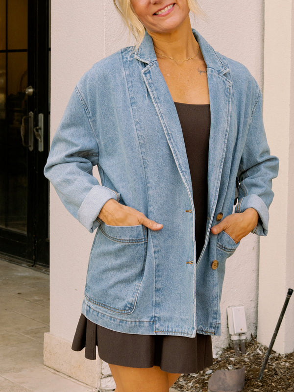 Oversized Denim Blazer