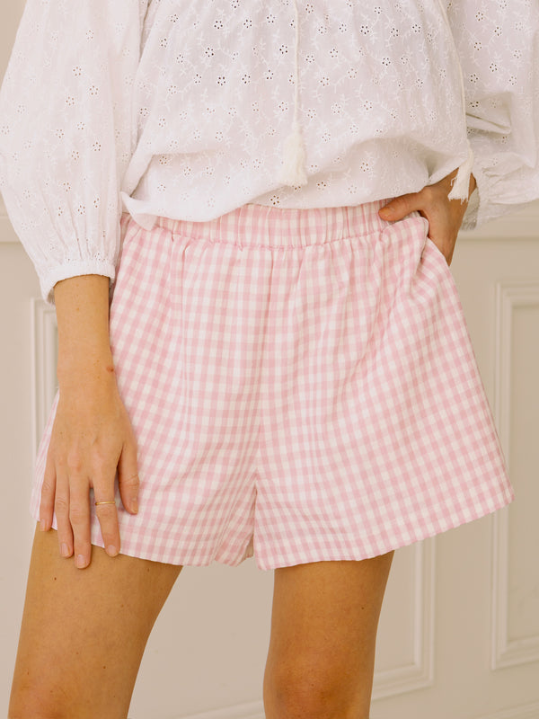 Pink Plaid Shorts