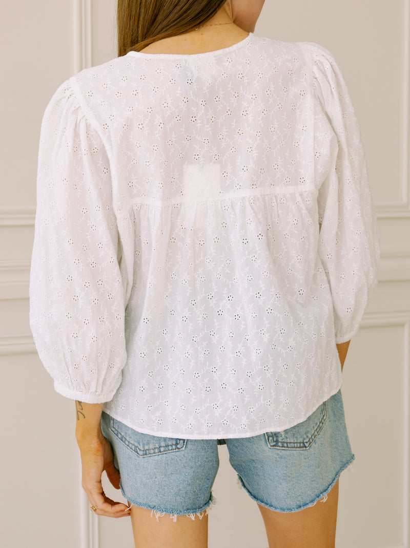 dRA Ophelia Top in White Eyelet