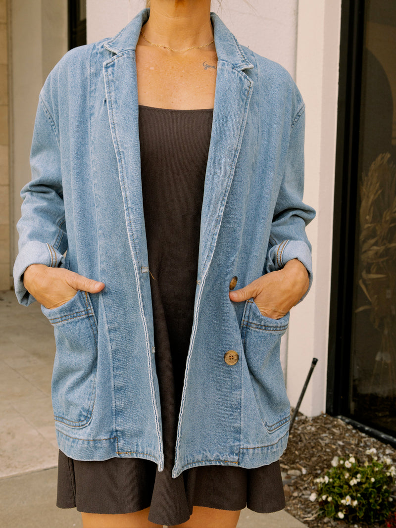 Oversized Denim Blazer