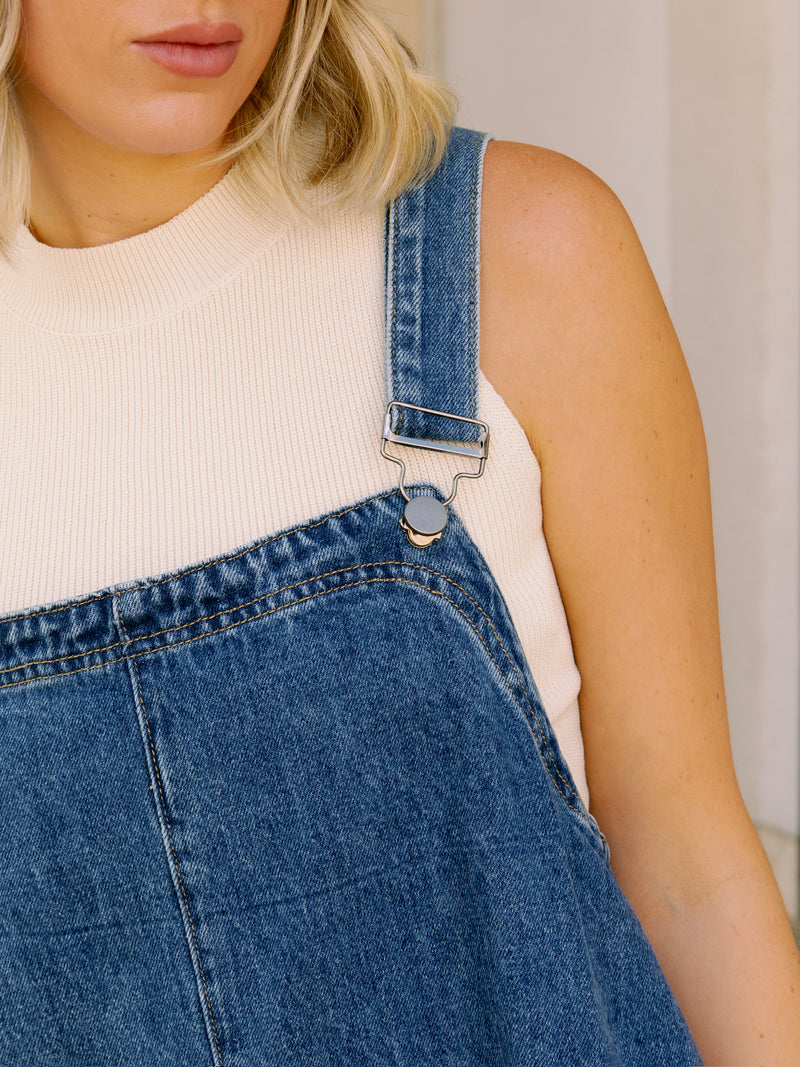 Daisy Denim Overall Mini Dress