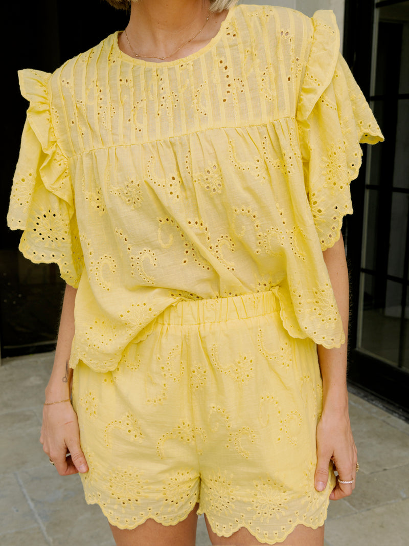 Sunny Yellow Ruffled Set