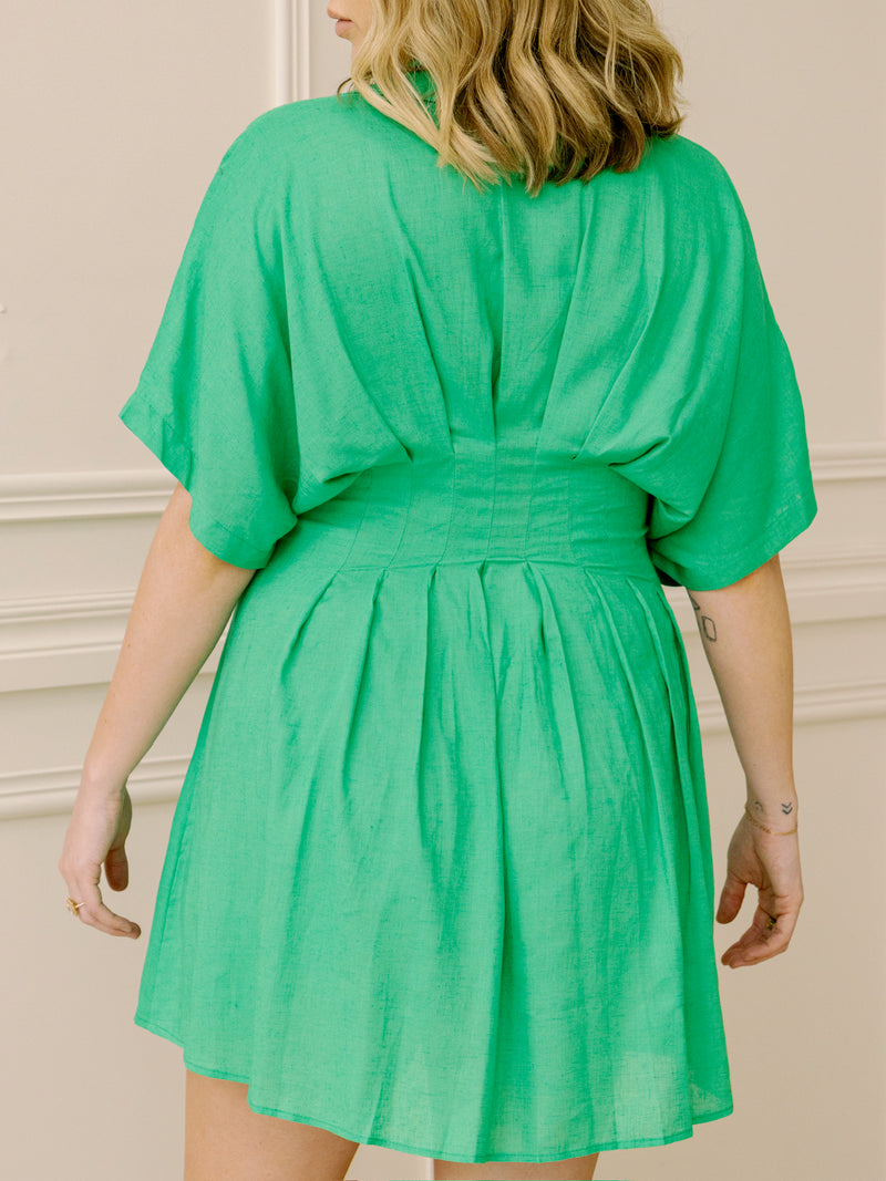 Gone Green Linen Shirt Dress
