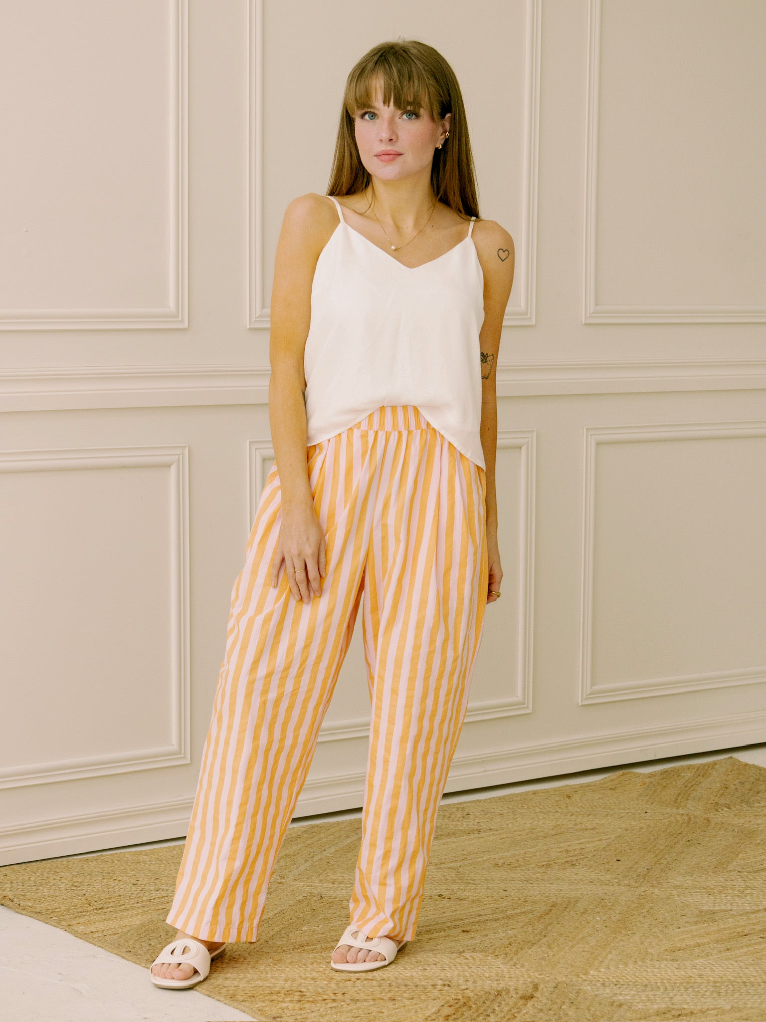 dRA Bryan Orange and Pink Stripe Pant