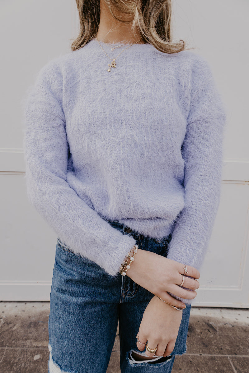 Light & Fuzzy Sweater - Icy Blue