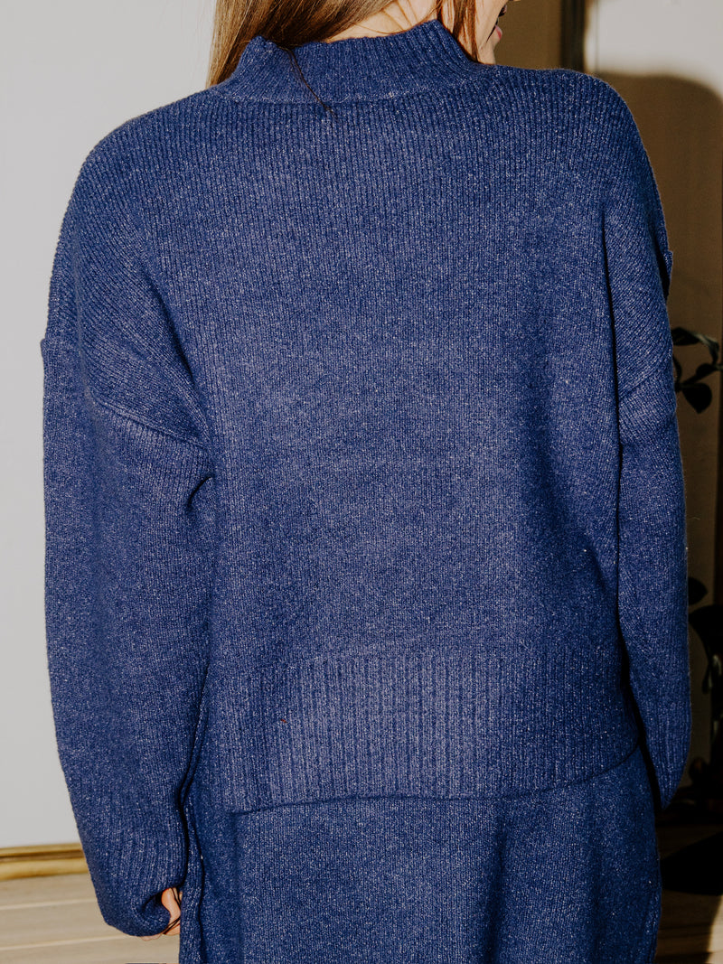 Viri Sweater Top - Navy