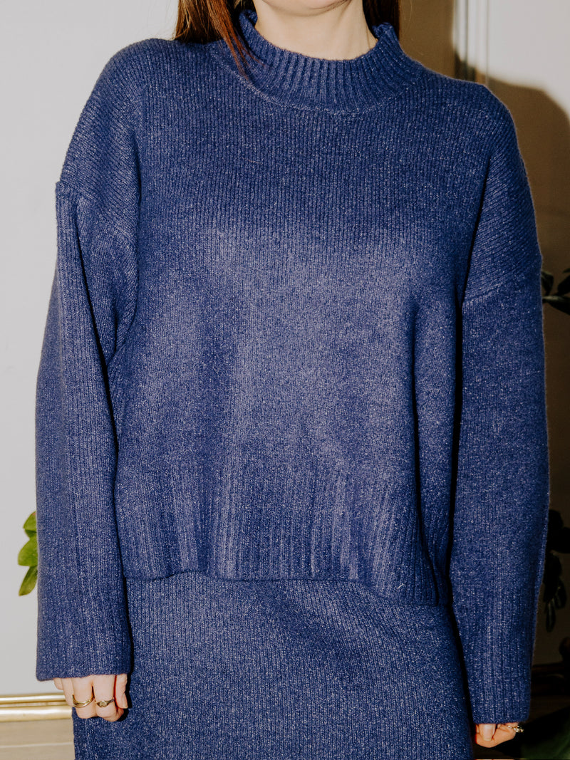 Viri Sweater Top - Navy