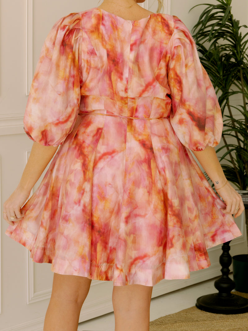 Lucy Paris Alexis Puff Sleeve Mini Dress