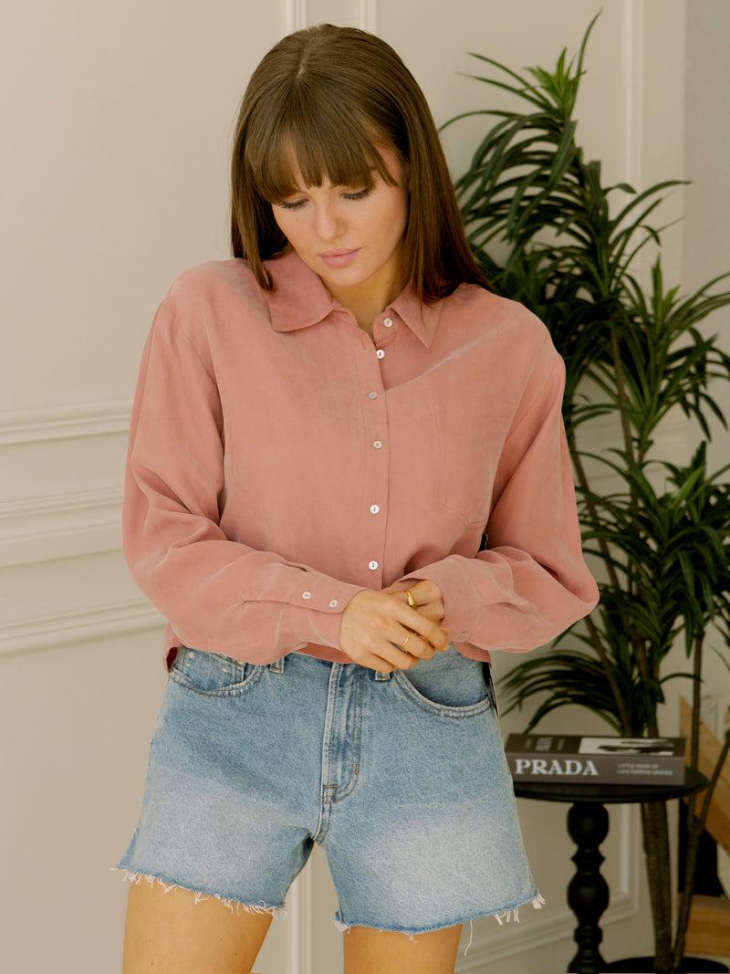 Lucy Paris Baker Cargo Top - Dusty Rose