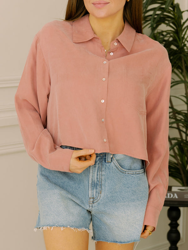 Lucy Paris Baker Cargo Top - Dusty Rose