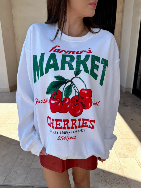 Cherries Farmer's Market Pullover