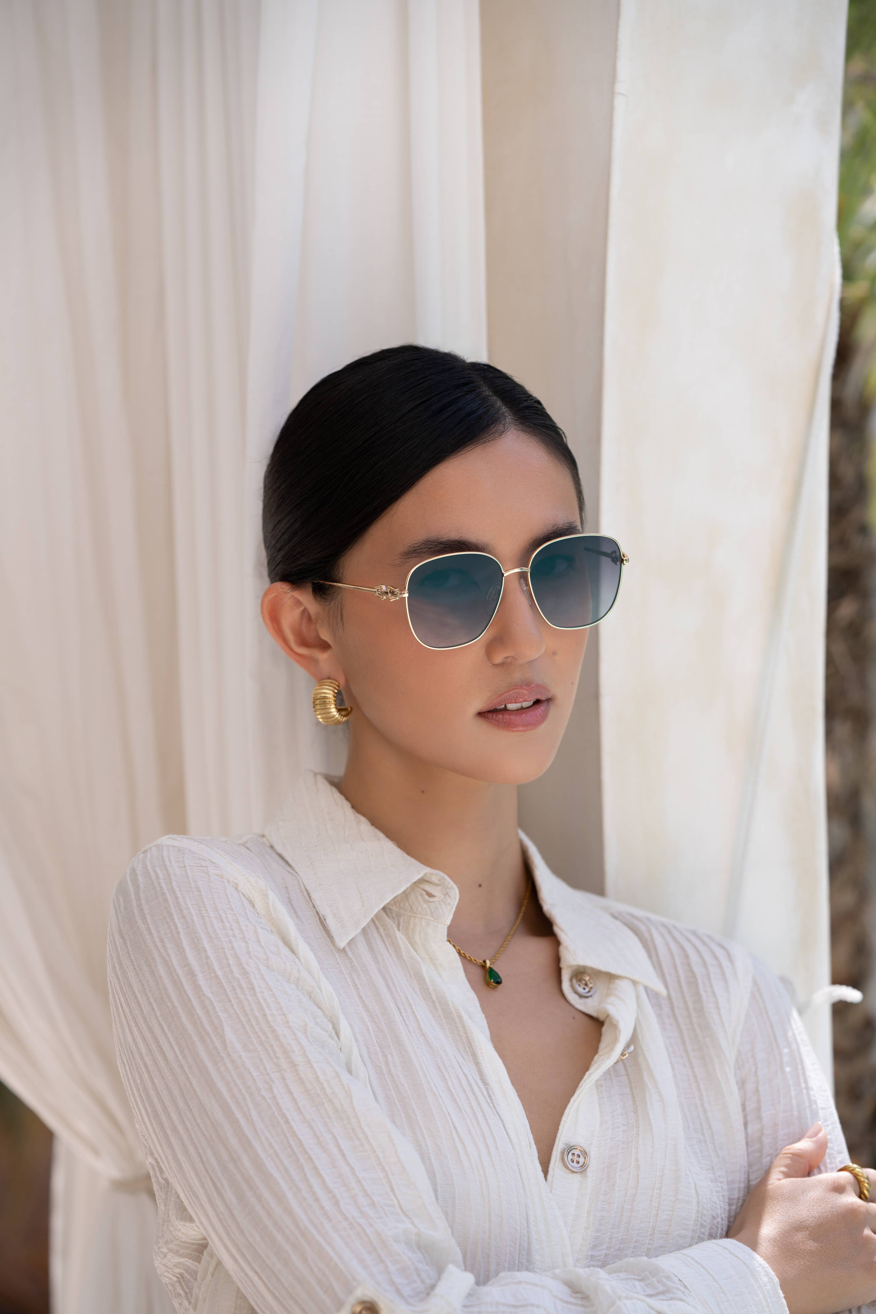 Freyrs Eyewear Lea - Gold/Gradient Gray