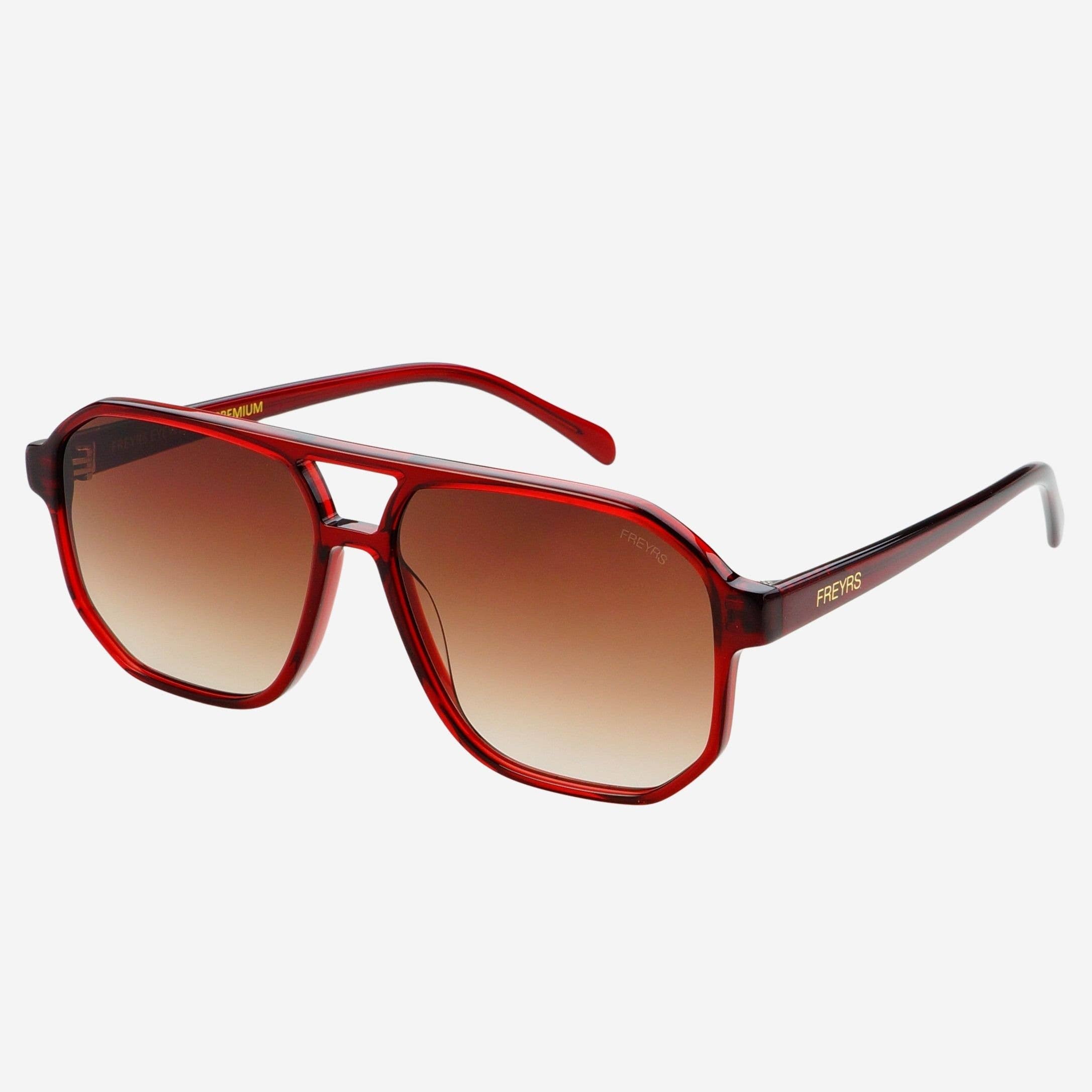 Freyrs Billie Unisex Aviator Sunglasses : Dark Cherry