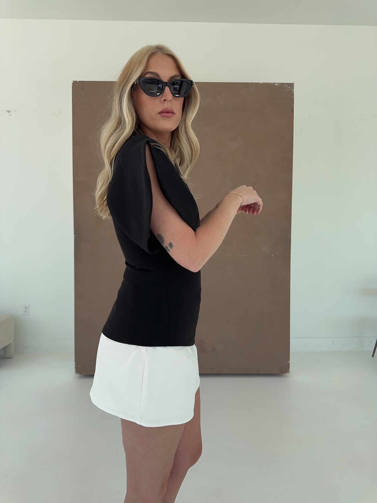 Brandy Structured Top - Black