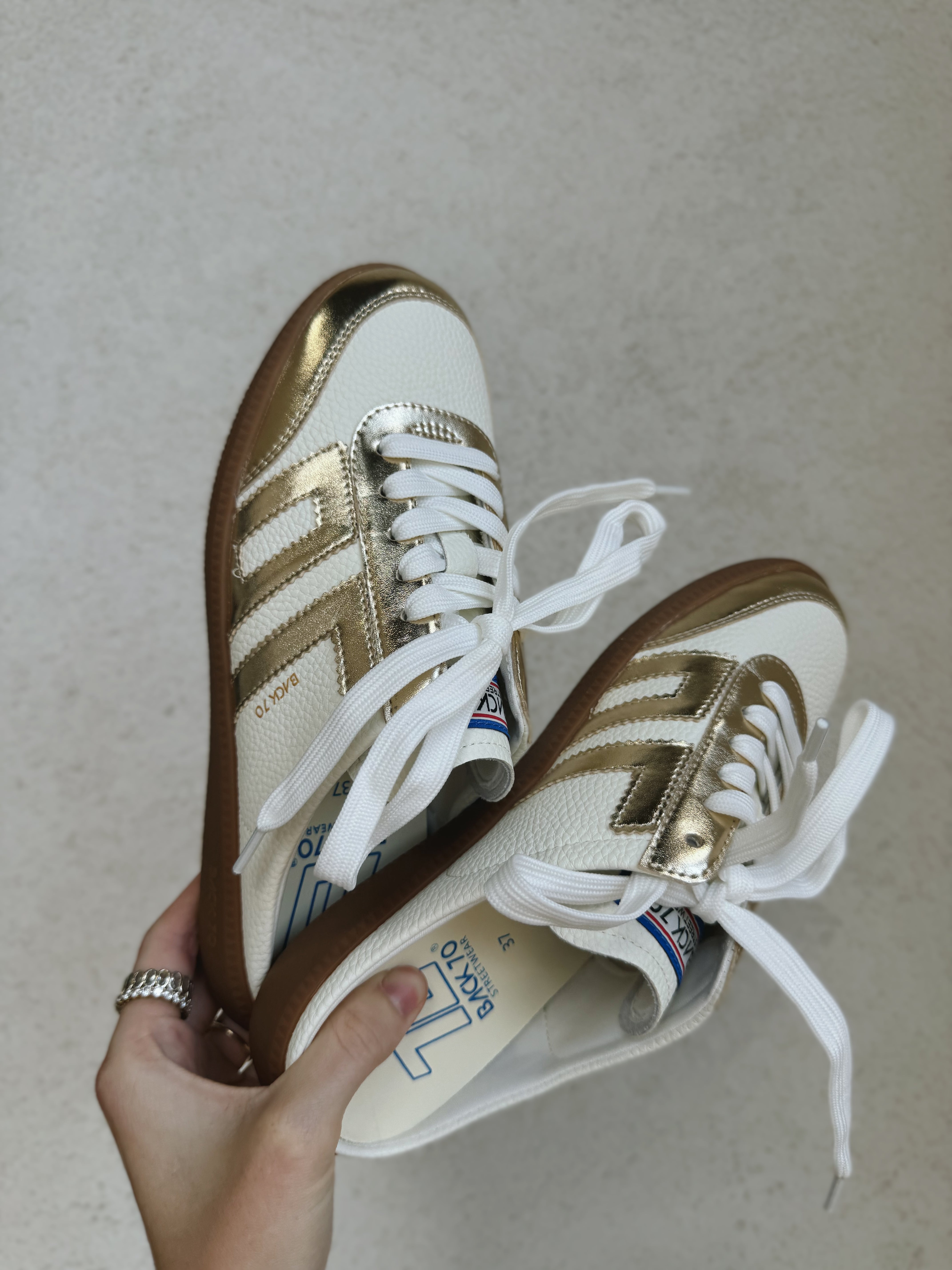 Back 70 Easter Backless Sneakers in Gold