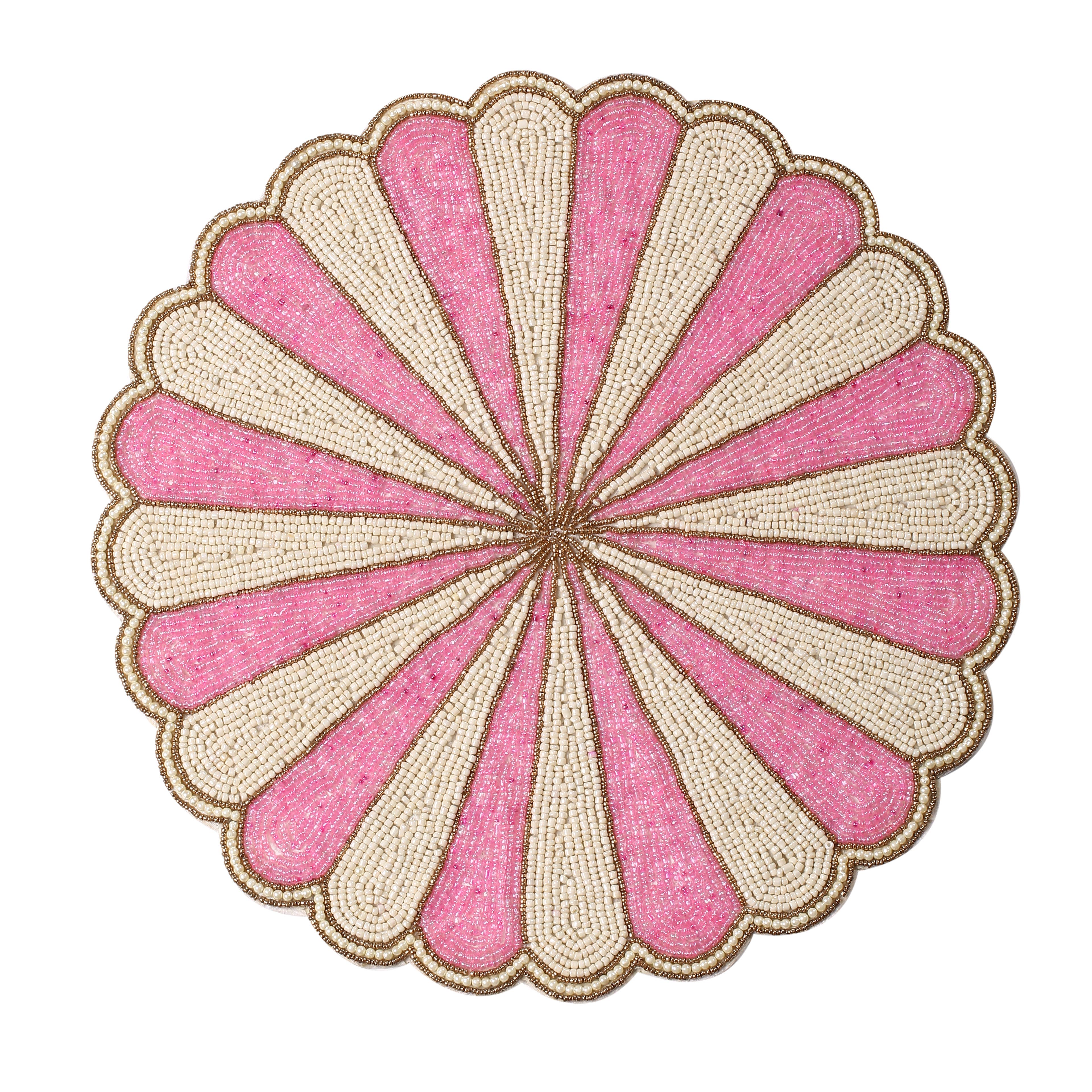 Pink Floral Beaded Placemat