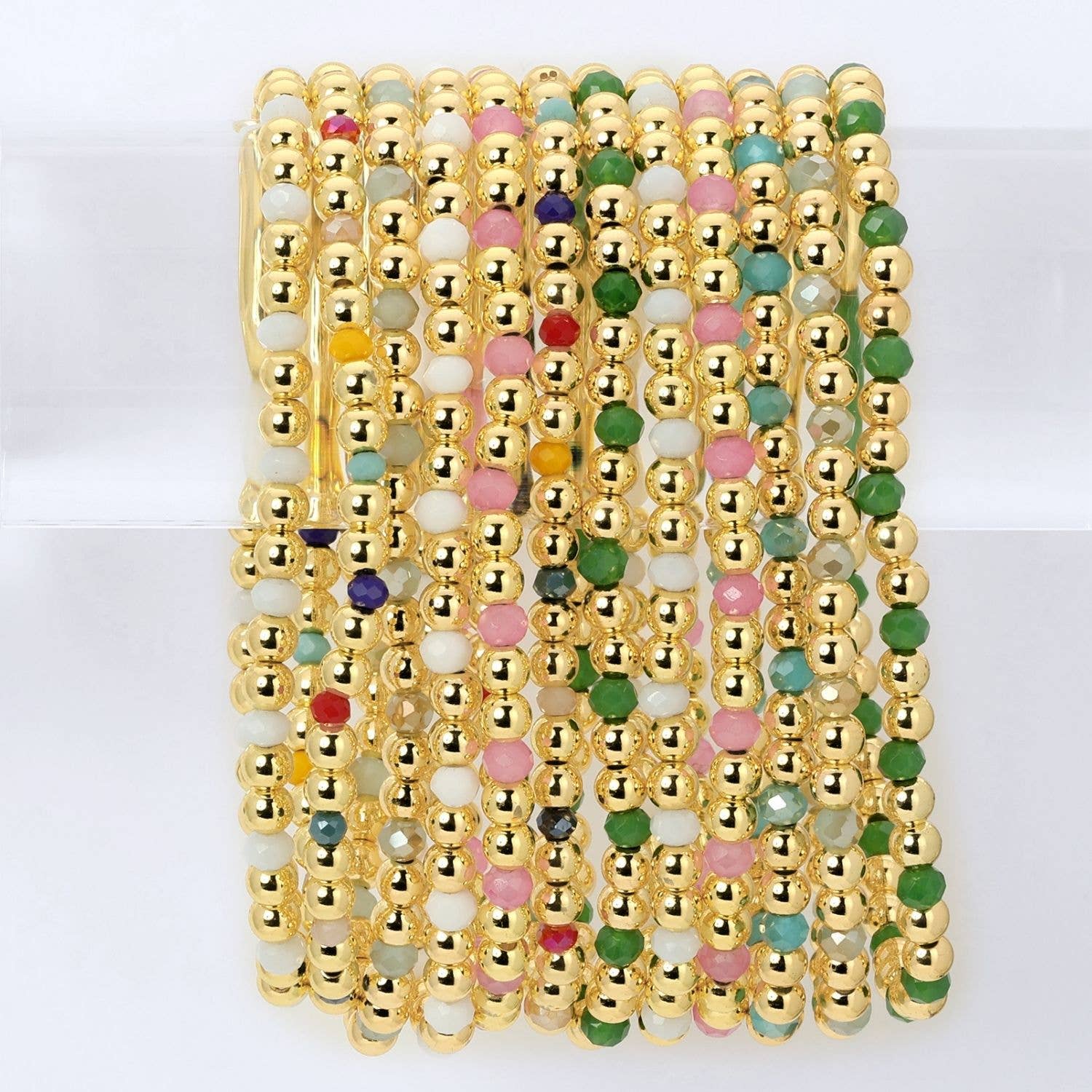 Bead & Crystal Stretch Bracelets: Brights